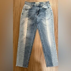 Pacsun Jeans Women 26 Vintage Icon Two Tone High Waisted cropped Patchwork 90s